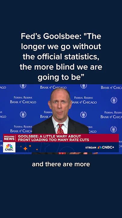 Fed's Goolsbee: The longer we go without the official statistics, the more blind we are going to be