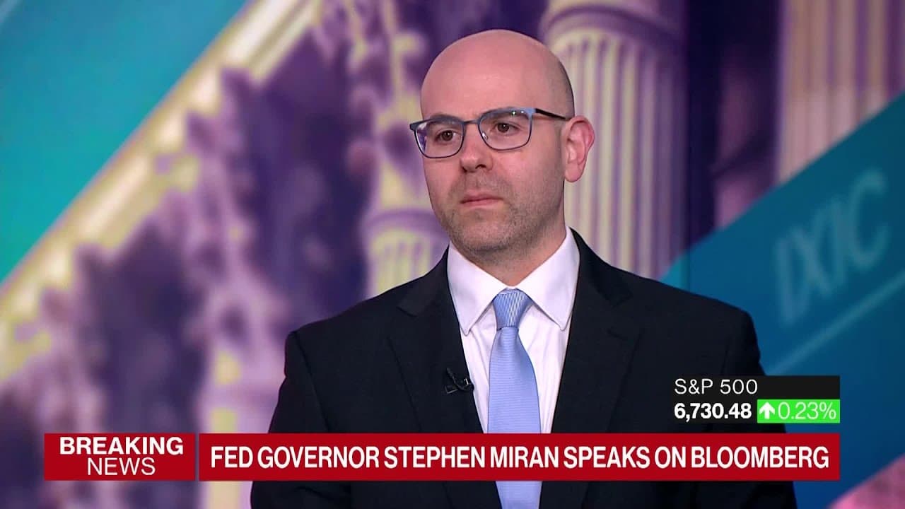 Fed's Miran Says He's Ready to Change His View on Inflation If Housing Jumps